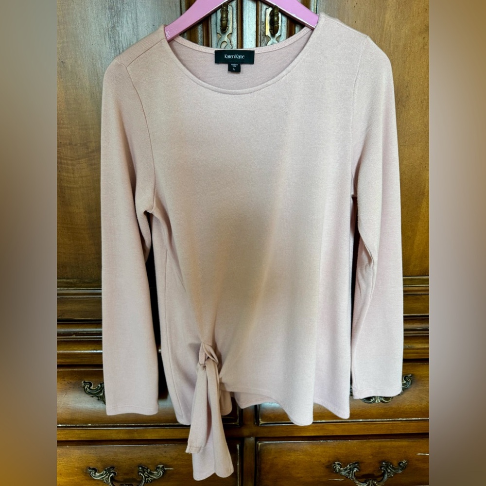 Karen Kane Women's Pink Tie-Front Top